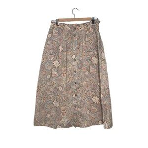 Tilley Endurables Skirt Liberty Of London Paisley Buttons Sz. S
